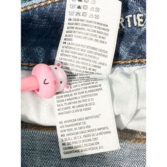 American Eagle Outfitters Super Stretch Shortie Raw Hem Denim Short Blue Size 4 - Picture 10 of 13